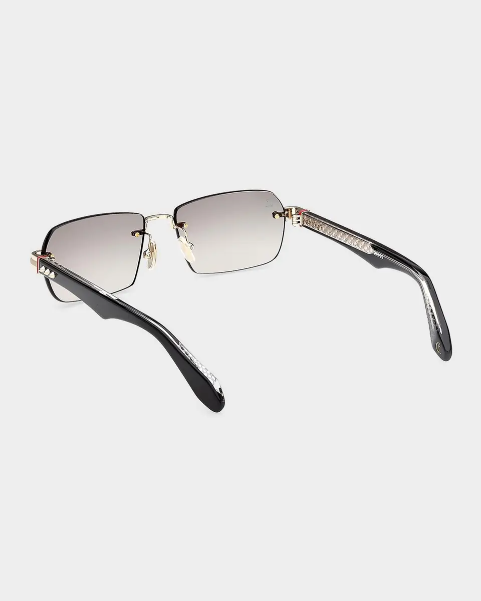 Christian Louboutin Men's Rimless Temple-Spike Metal Rectangle Eyeglasses | Thumbnail 4
