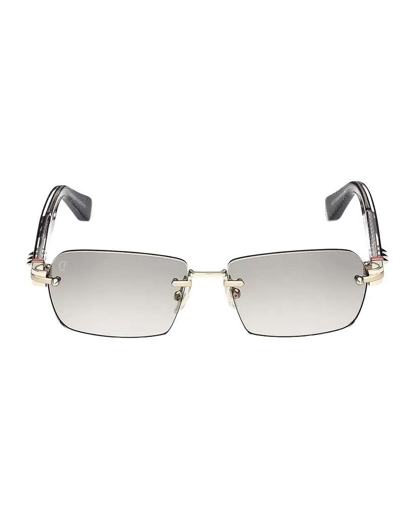 Christian Louboutin Men's Rimless Temple-Spike Metal Rectangle Eyeglasses