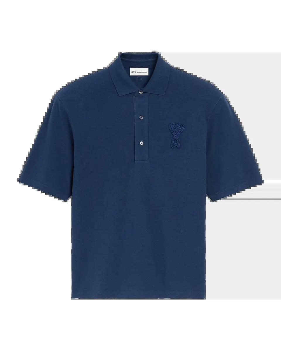 Ami Paris Ami de Coeur Relaxed Polo Shirt | Thumbnail 2 Ami Paris Ami de Coeur Relaxed Polo Shirt | Thumbnail 2