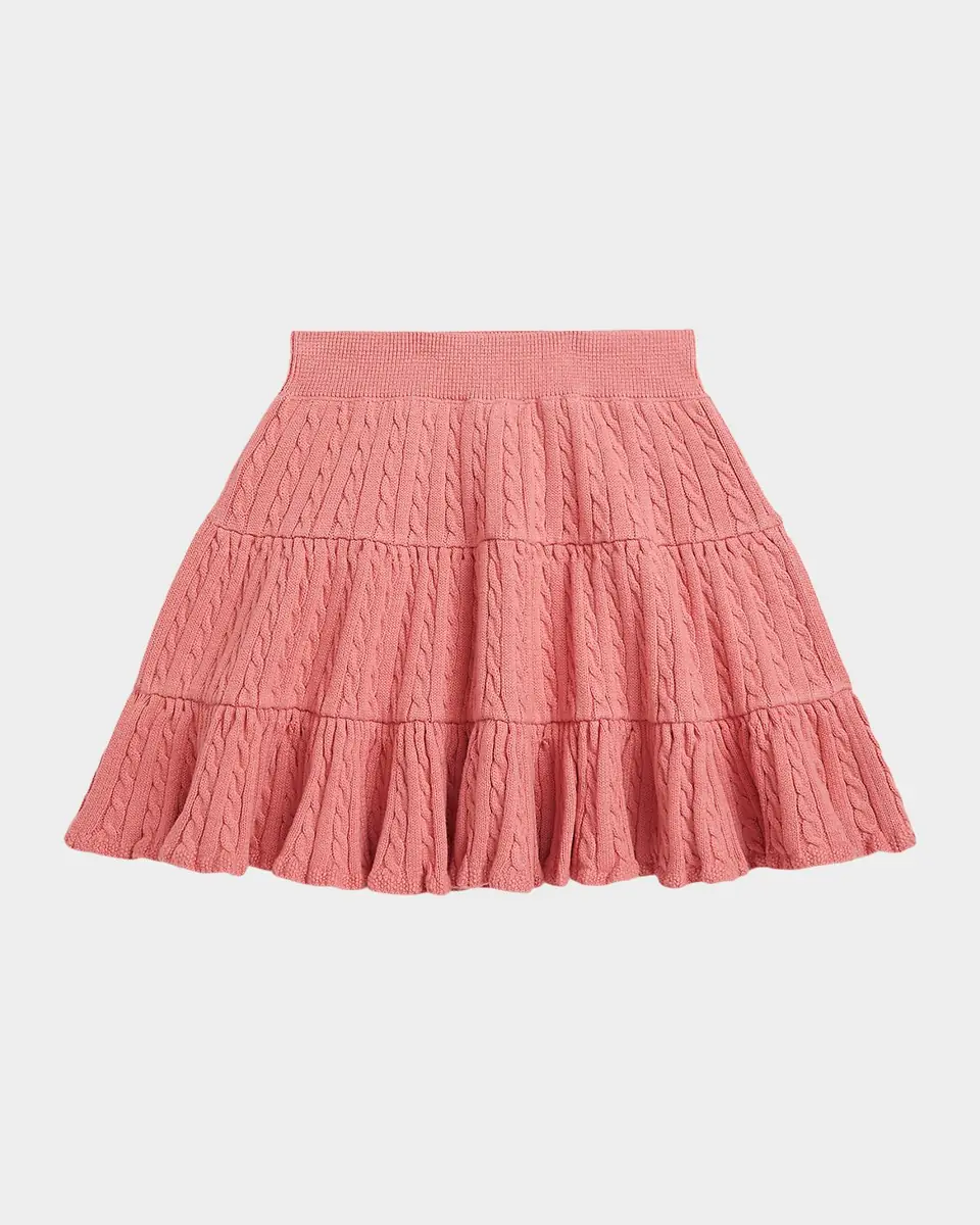 Polo Ralph Lauren Little Girl's & Girl's Mini-Cable Tiered Cotton Skirt | Thumbnail 2