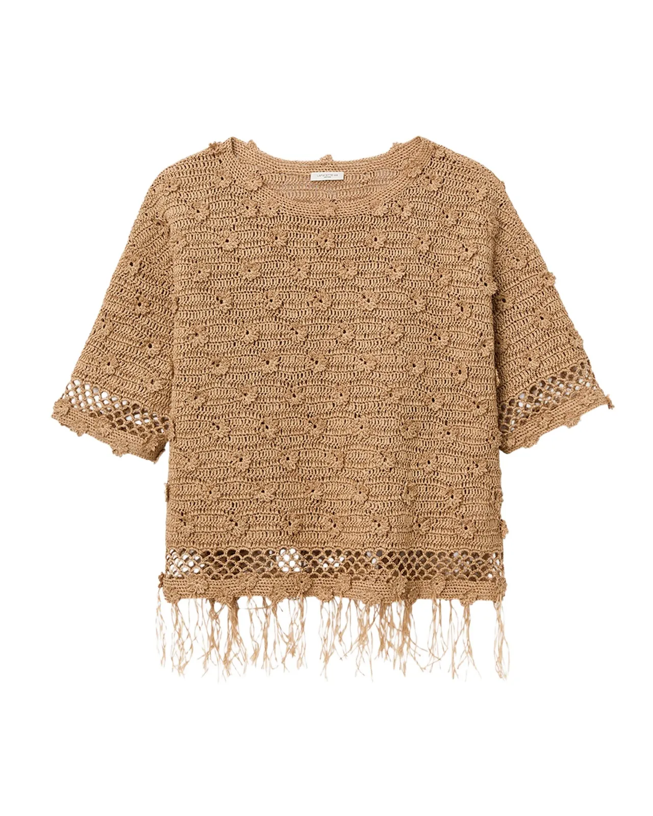Floral Paper Ribbon Crochet Sweater