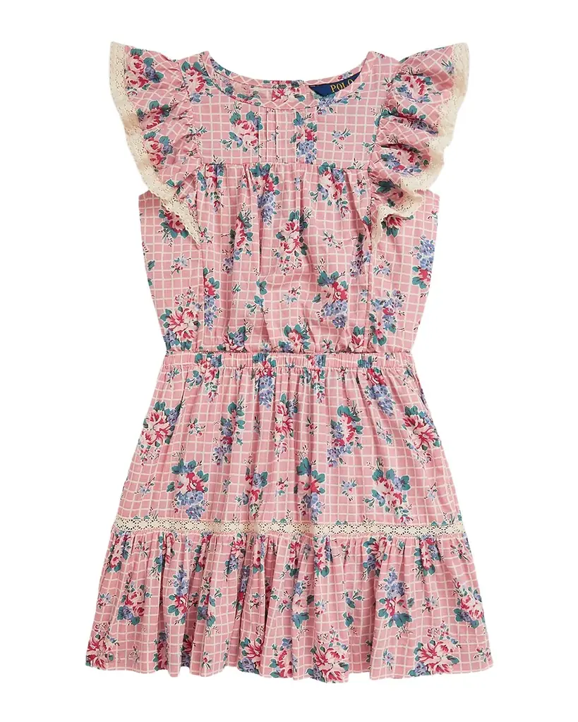 Polo Ralph Lauren Little Girl 's & Girl 's Floral Slub Cotton Top & Skirt | Image 1 Polo Ralph Lauren Little Girl 's & Girl 's Floral Slub Cotton Top & Skirt | Image 1