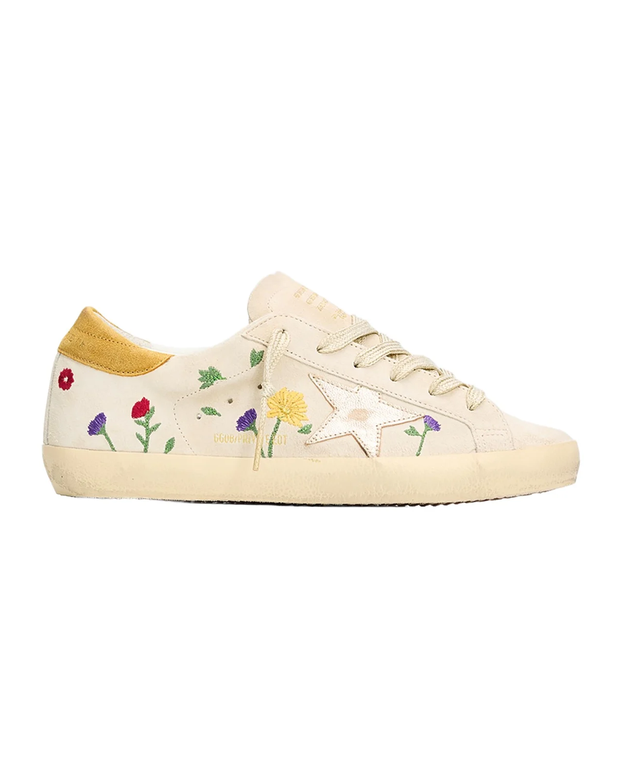 Golden Goose Super-Star Floral Leather Low-Top Sneakers