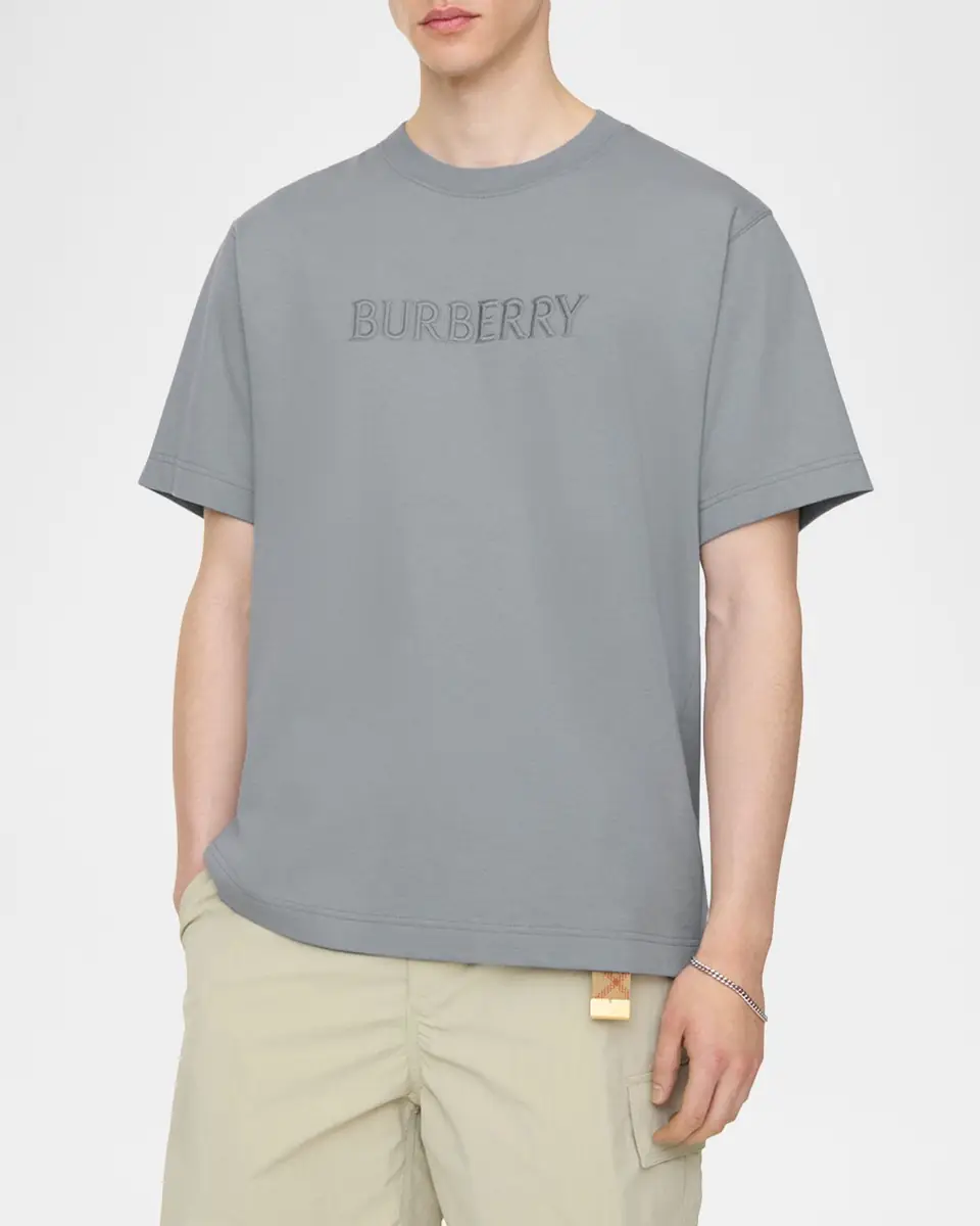Burberry Men's Ryan Tonal Embroidered Logo Crewneck T-Shirt | Thumbnail 2