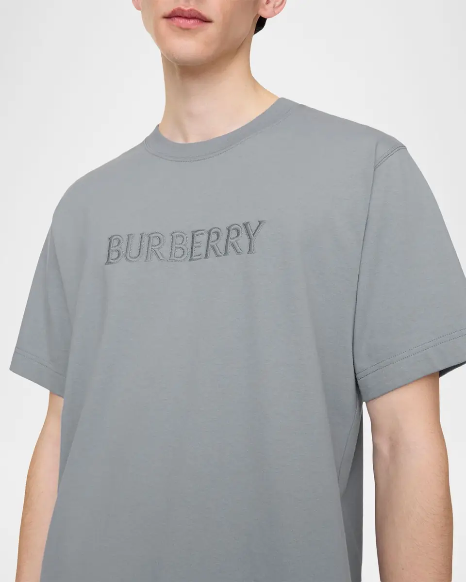 Burberry Men's Ryan Tonal Embroidered Logo Crewneck T-Shirt | Thumbnail 3