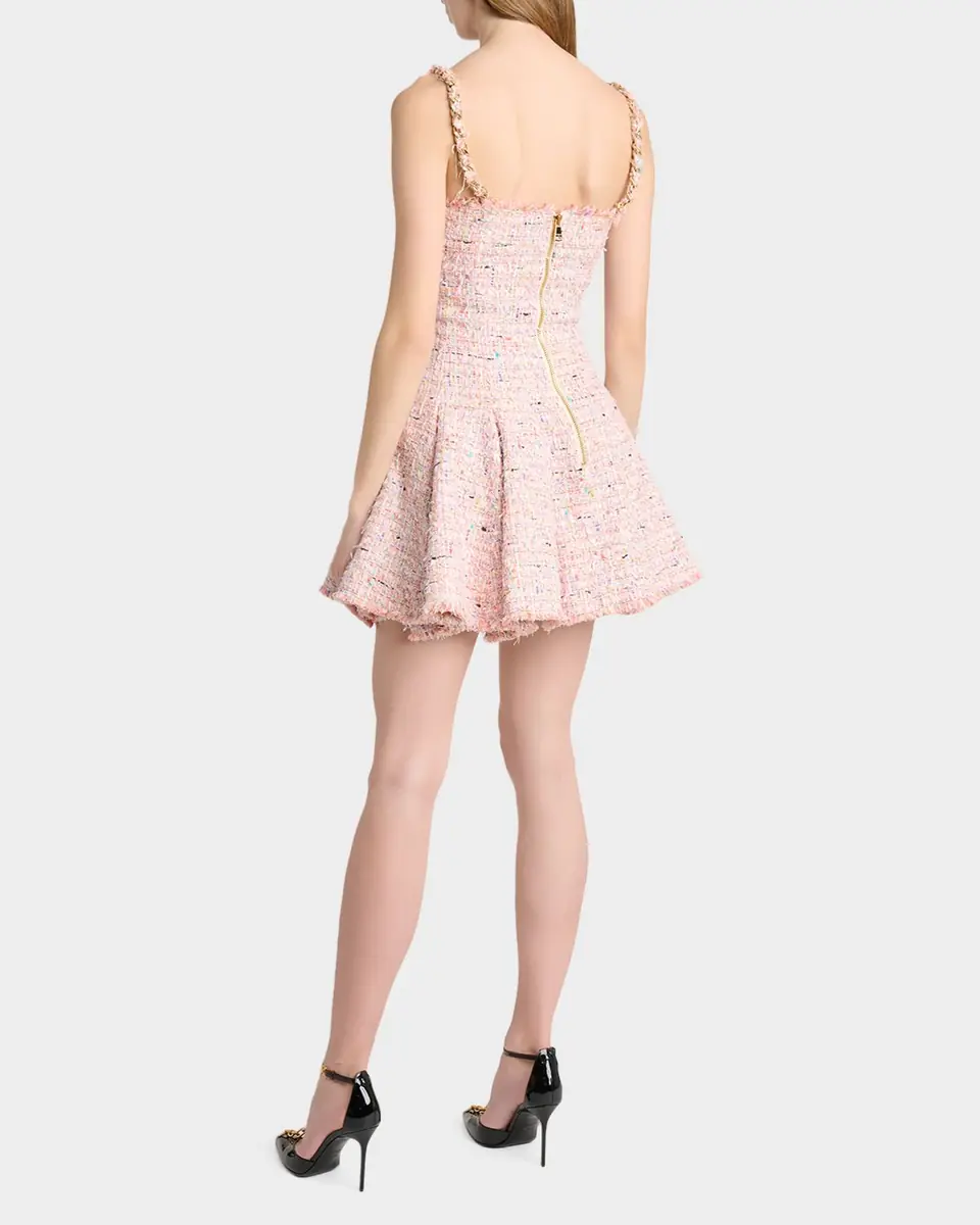 Balmain Tweed Sleeveless Flared Mini Dress | Thumbnail 2 Balmain Tweed Sleeveless Flared Mini Dress | Thumbnail 2