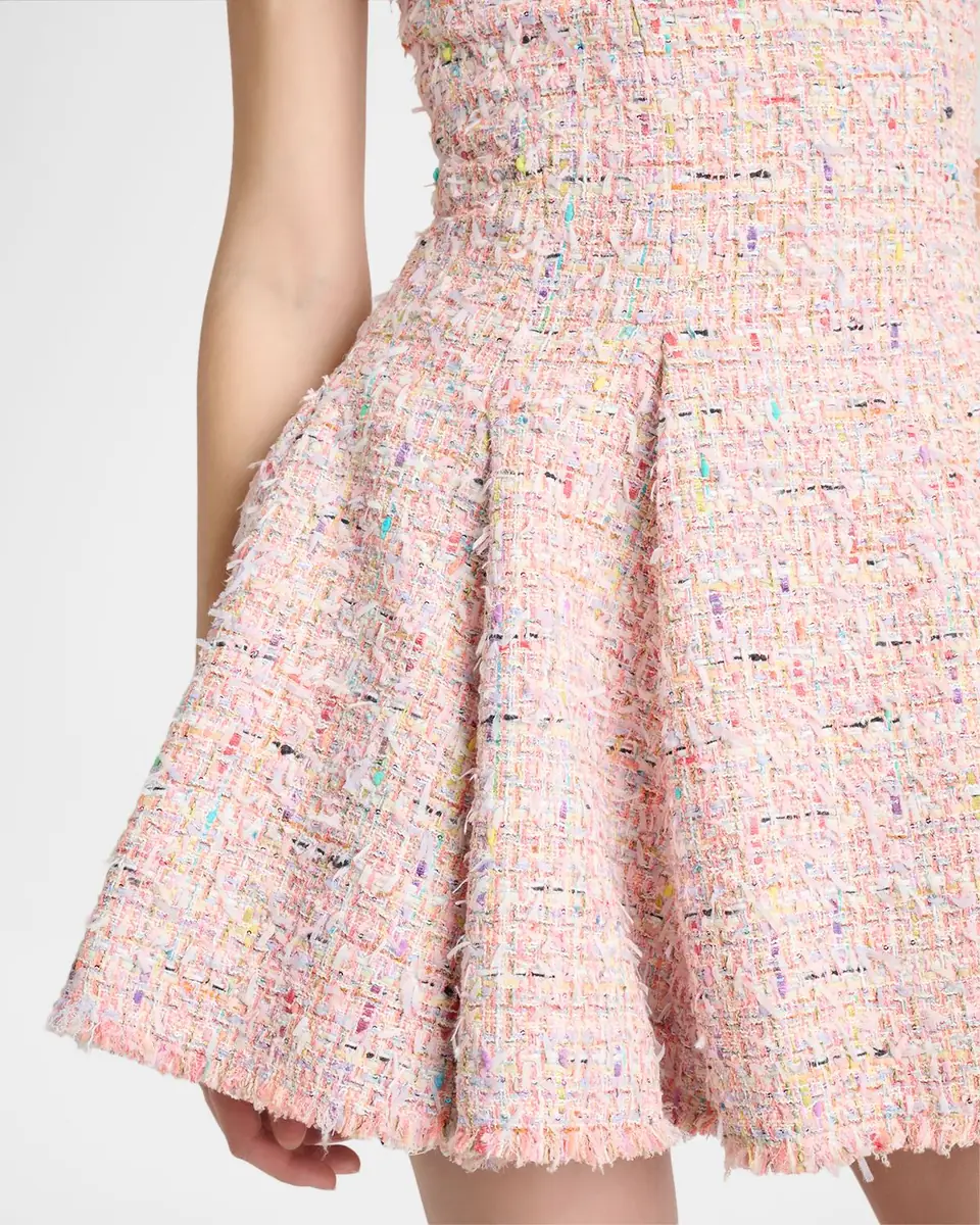 Balmain Tweed Sleeveless Flared Mini Dress | Thumbnail 4 Balmain Tweed Sleeveless Flared Mini Dress | Thumbnail 4