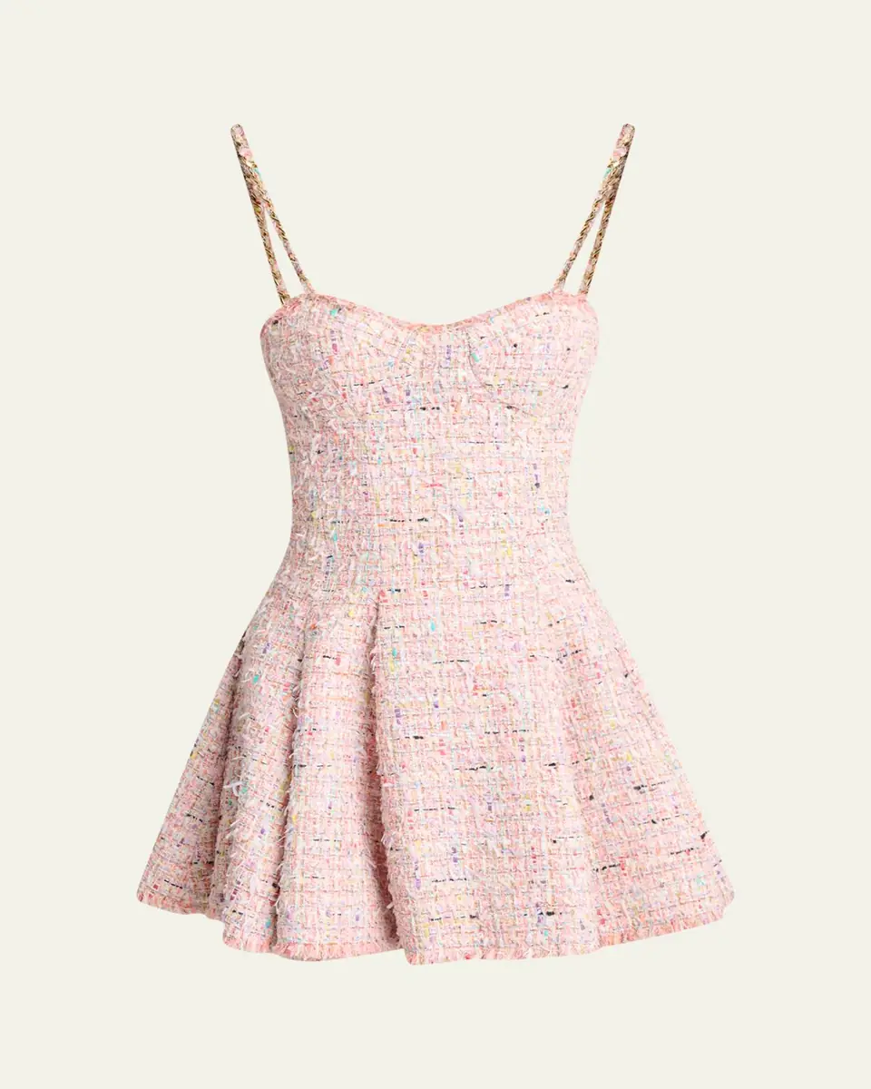 Balmain Tweed Sleeveless Flared Mini Dress | Thumbnail 5 Balmain Tweed Sleeveless Flared Mini Dress | Thumbnail 5