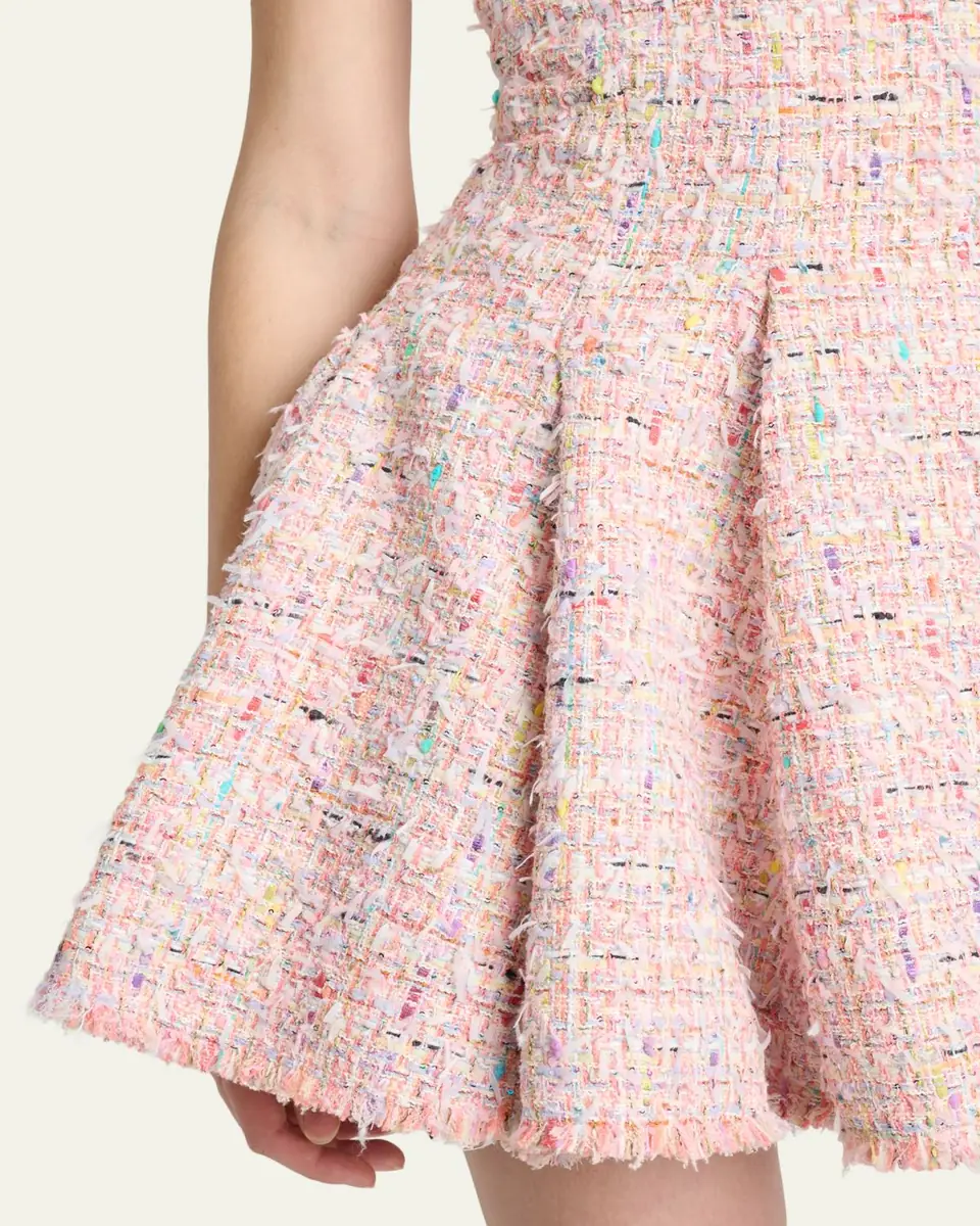 Balmain Tweed Sleeveless Flared Mini Dress | Thumbnail 9 Balmain Tweed Sleeveless Flared Mini Dress | Thumbnail 9