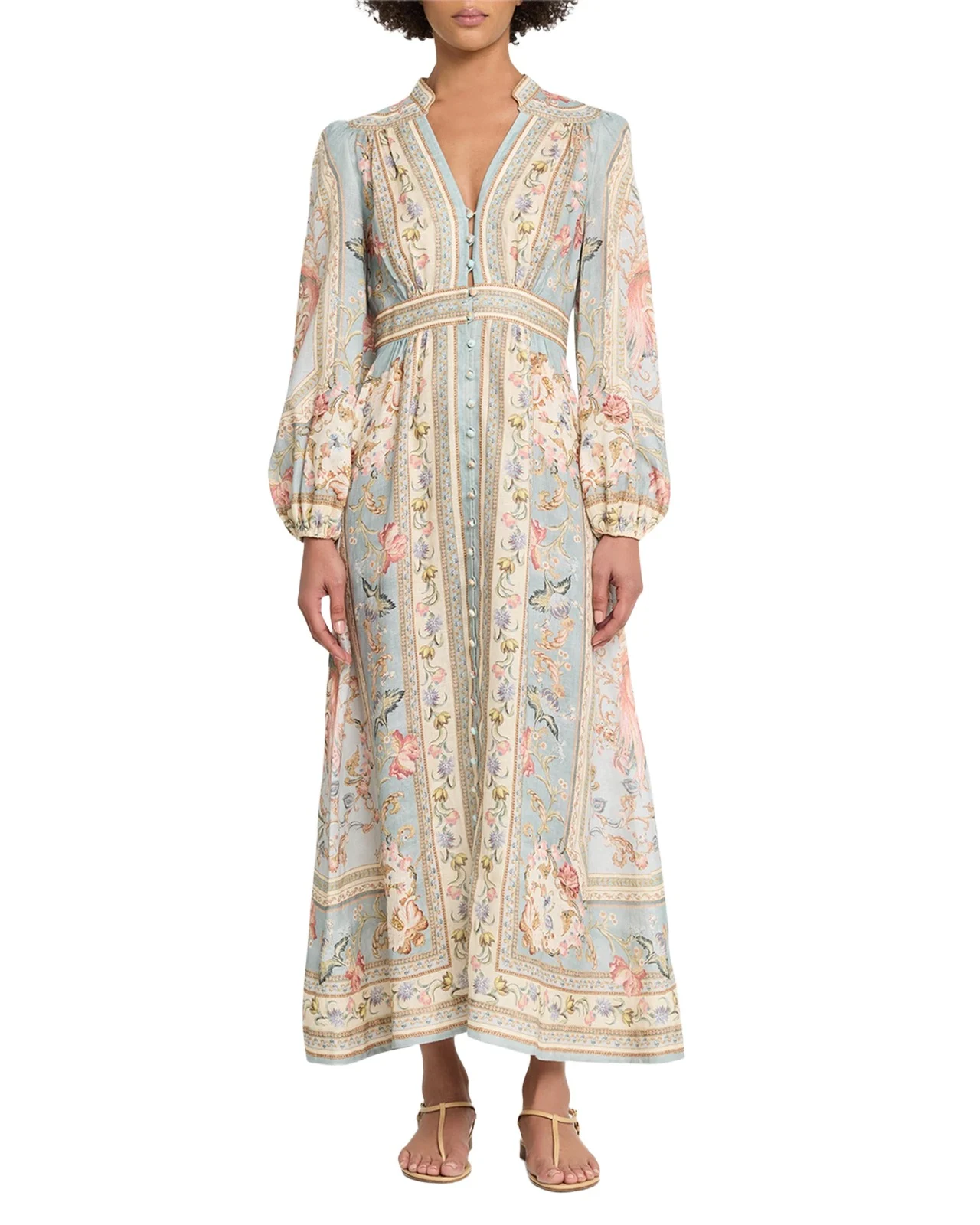 Roselight Plunge Midi Dress