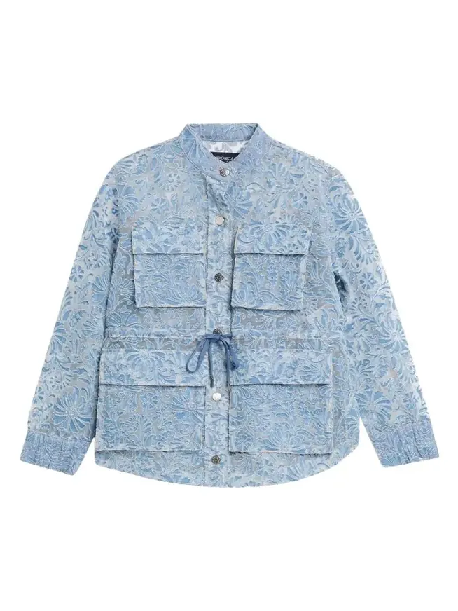 Veronica Beard Lane Sheer Floral Denim Jacket