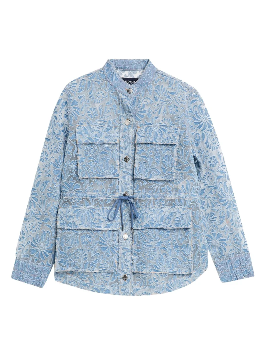 Veronica Beard Lane Sheer Floral Denim Jacket
