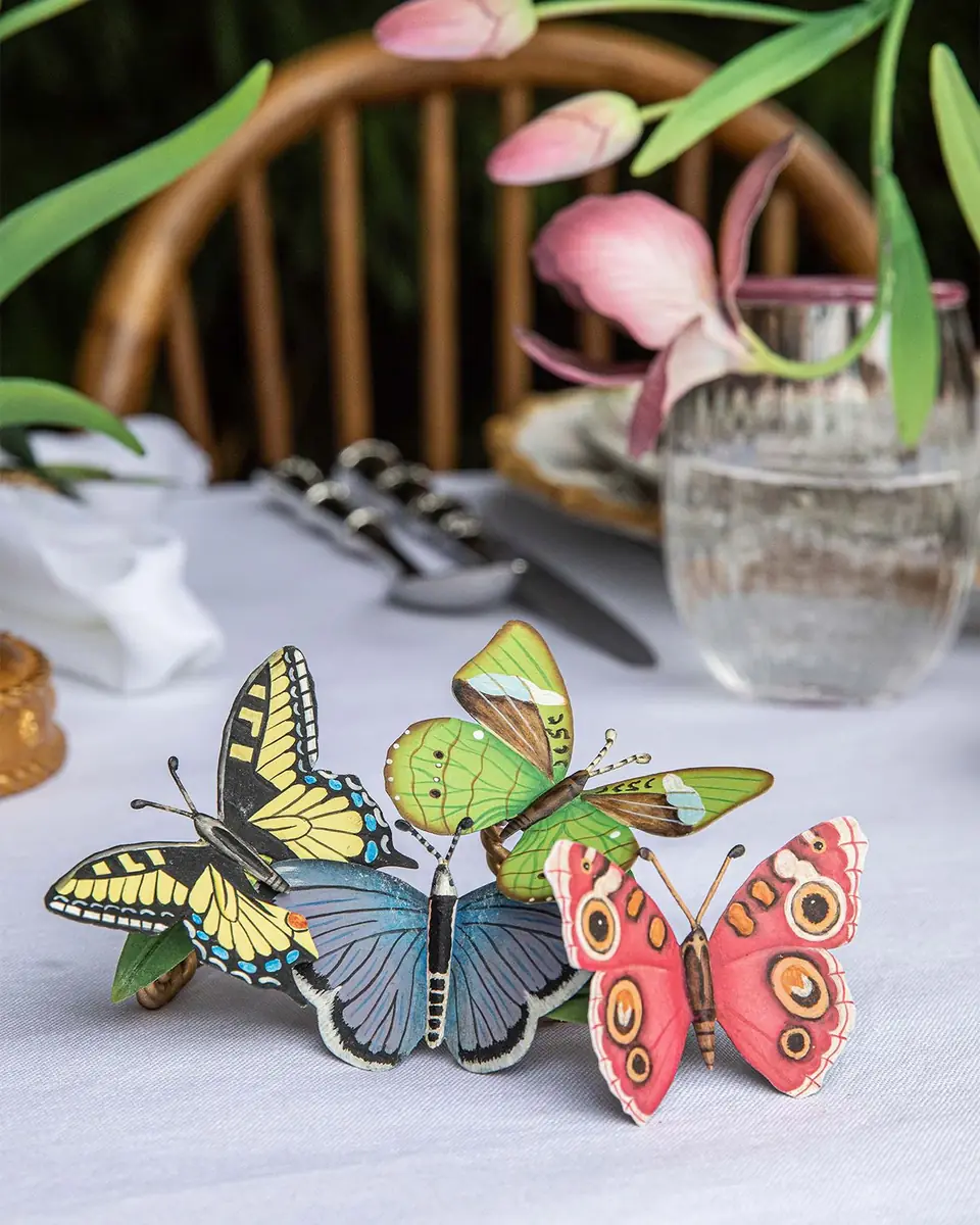 Juliska Meadow Walk Assorted Butterfly Napkin Rings, Set of 4 | Thumbnail 7
