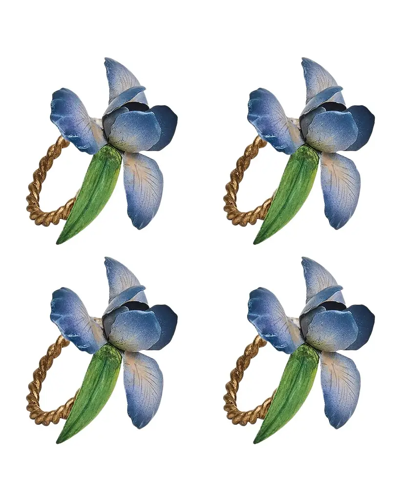 Juliska Meadow Walk Iris Napkin Rings, Set of 4