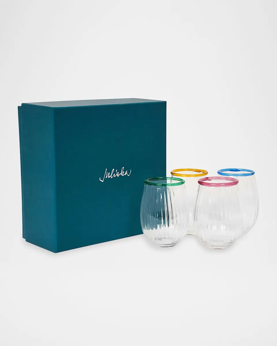 Juliska Nell Assorted 15 oz. Stemless Wine Glasses, Set of 4 | Thumbnail 2 Juliska Nell Assorted 15 oz. Stemless Wine Glasses, Set of 4 | Thumbnail 2
