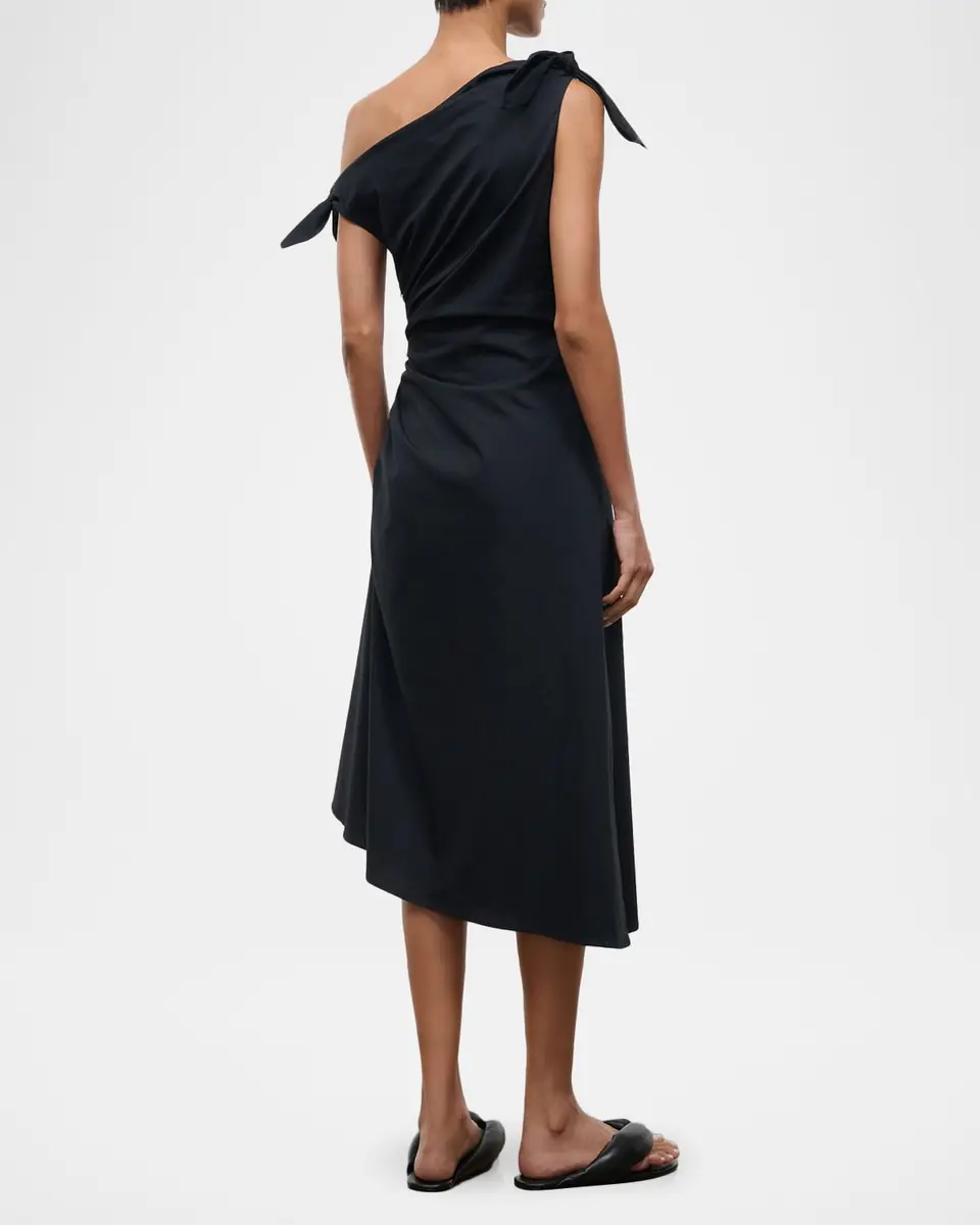 Staud Bellaria Asymmetric Midi Dress | Thumbnail 3 Staud Bellaria Asymmetric Midi Dress | Thumbnail 3