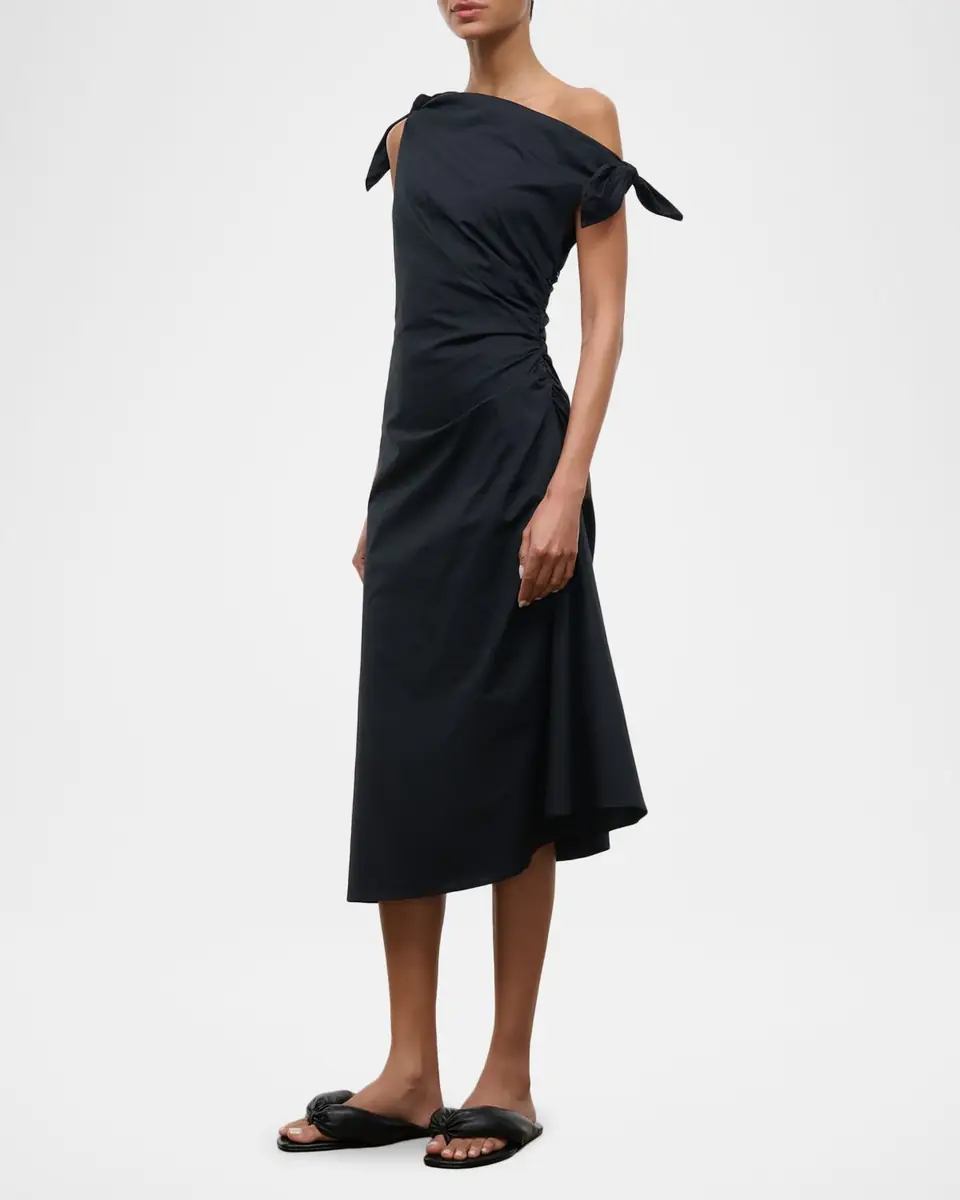Staud Bellaria Asymmetric Midi Dress | Thumbnail 4 Staud Bellaria Asymmetric Midi Dress | Thumbnail 4