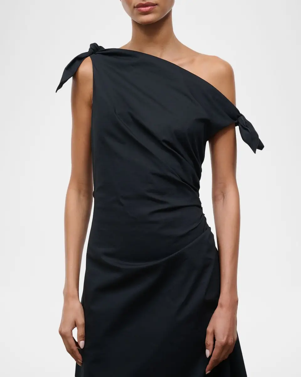 Staud Bellaria Asymmetric Midi Dress | Thumbnail 5 Staud Bellaria Asymmetric Midi Dress | Thumbnail 5