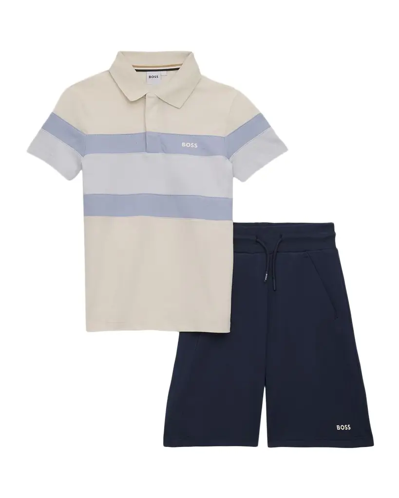 BOSS Boy 's Polo Shirt and Bermuda Shorts Set, Size 8- | Image 1 BOSS Boy 's Polo Shirt and Bermuda Shorts Set, Size 8- | Image 1