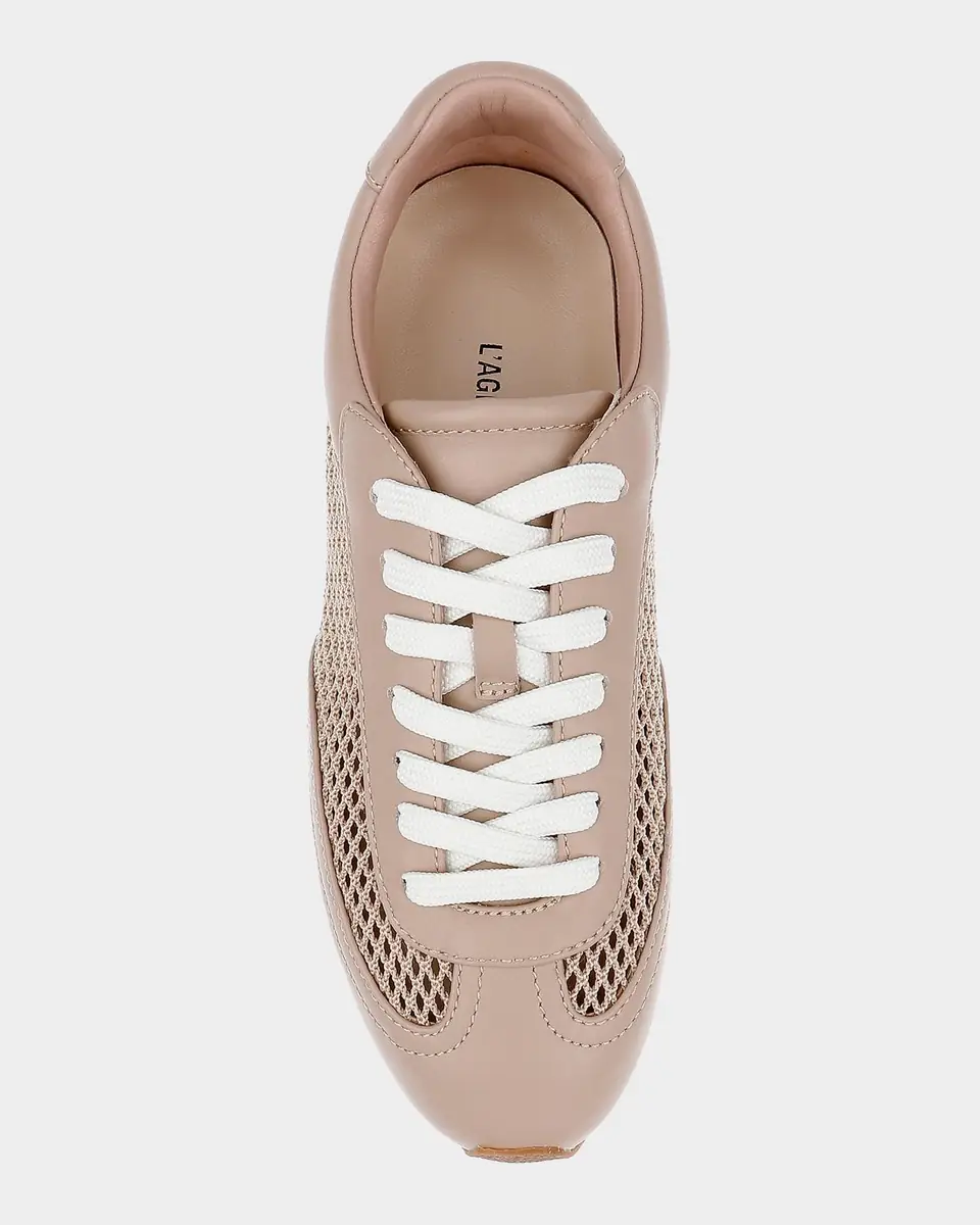 L'Agence Jarah Mesh and Leather Low-Top Sneakers | Thumbnail 2