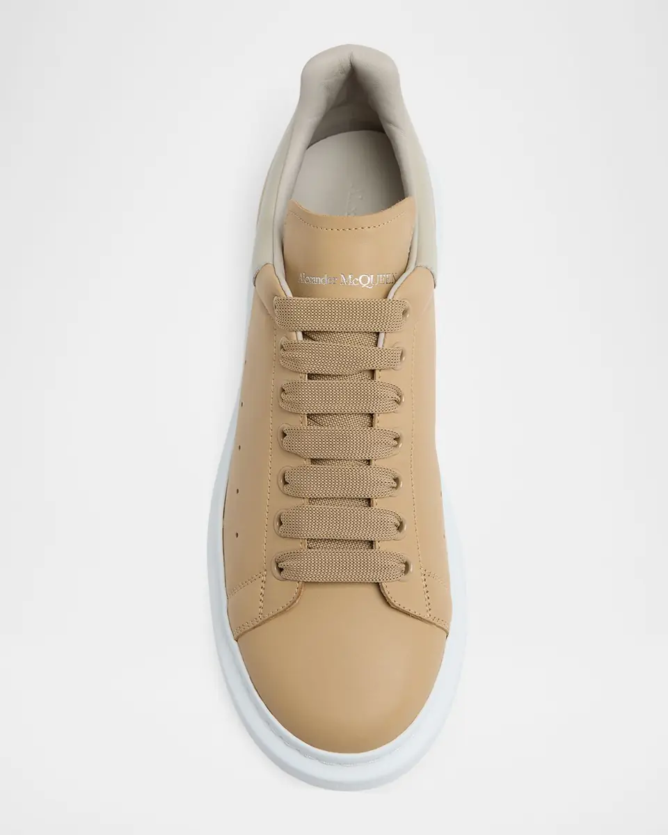Alexander McQueen Men's Oversized Soft Leather Sneakers | Thumbnail 3 Alexander McQueen Men's Oversized Soft Leather Sneakers | Thumbnail 3