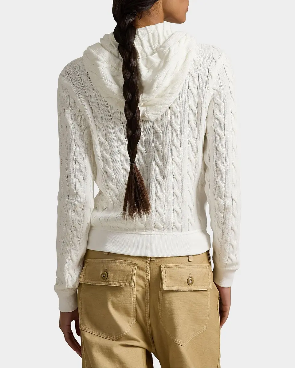 Polo Ralph Lauren Cable-Knit Zip-Front Cotton Hooded Sweater | Thumbnail 2 Polo Ralph Lauren Cable-Knit Zip-Front Cotton Hooded Sweater | Thumbnail 2
