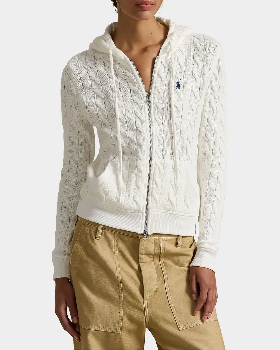 Polo Ralph Lauren Cable-Knit Zip-Front Cotton Hooded Sweater | Thumbnail 3 Polo Ralph Lauren Cable-Knit Zip-Front Cotton Hooded Sweater | Thumbnail 3