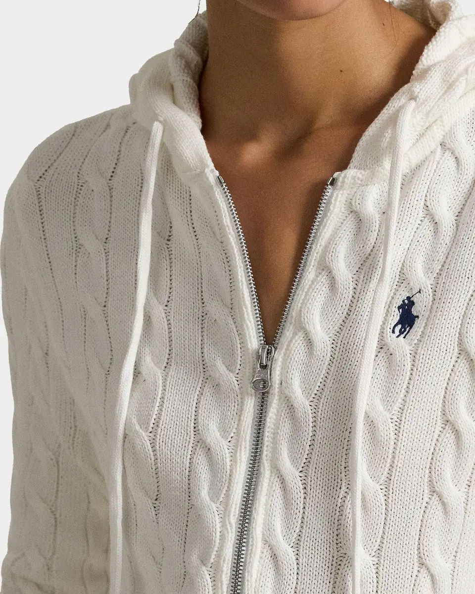 Polo Ralph Lauren Cable-Knit Zip-Front Cotton Hooded Sweater | Thumbnail 4 Polo Ralph Lauren Cable-Knit Zip-Front Cotton Hooded Sweater | Thumbnail 4