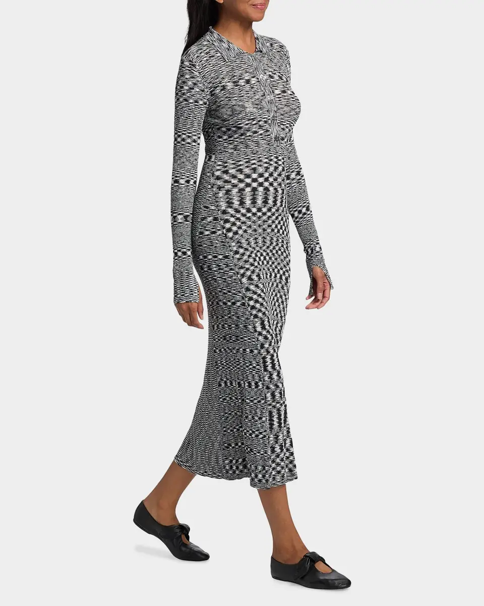 Ganni Space-Dyed Knit Sheath Midi-Dress | Thumbnail 2