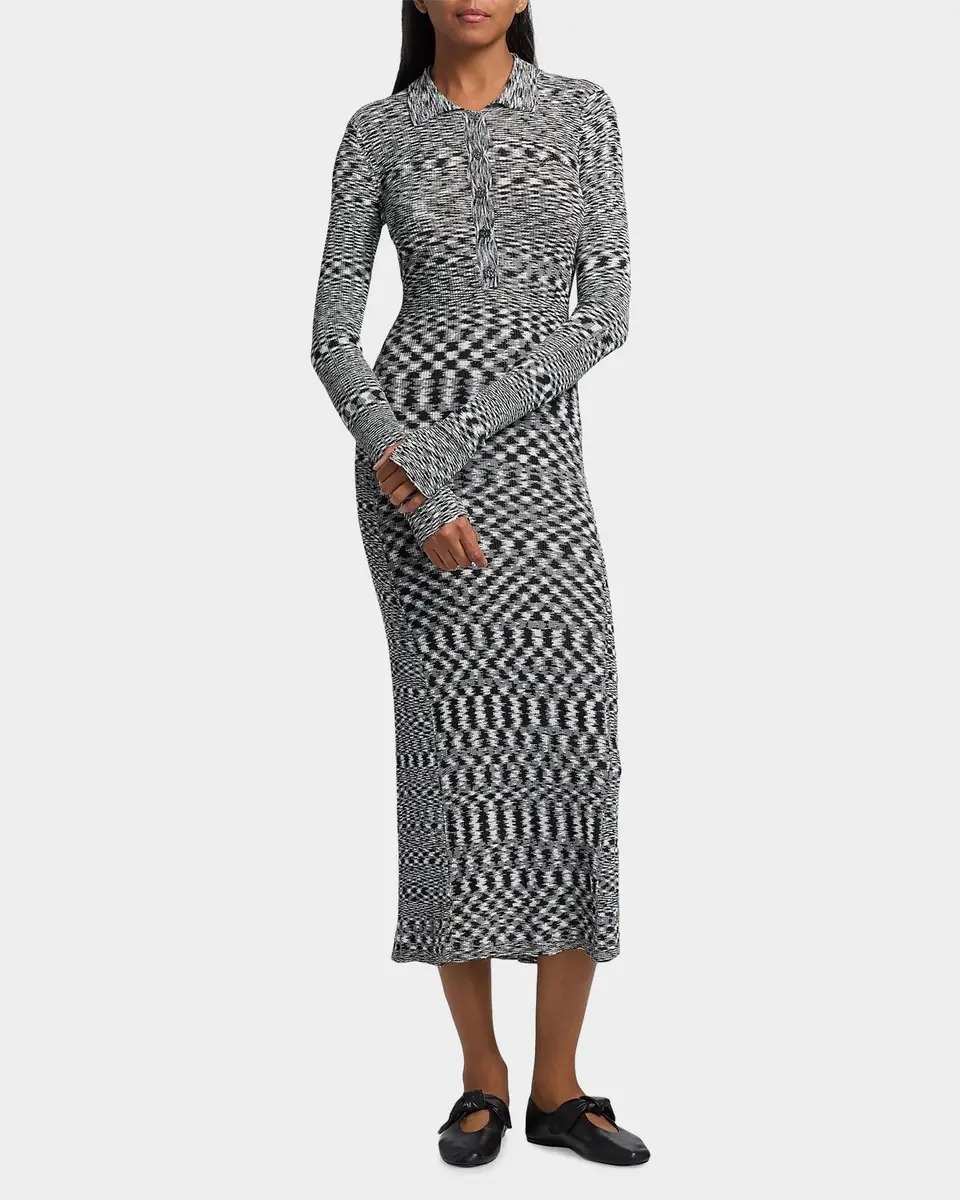 Ganni Space-Dyed Knit Sheath Midi-Dress | Thumbnail 4