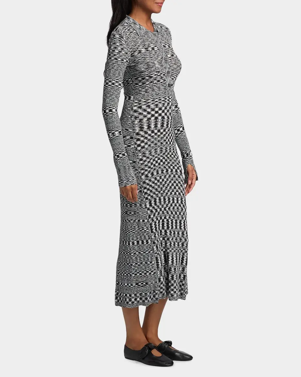 Ganni Space-Dyed Knit Sheath Midi-Dress | Thumbnail 7