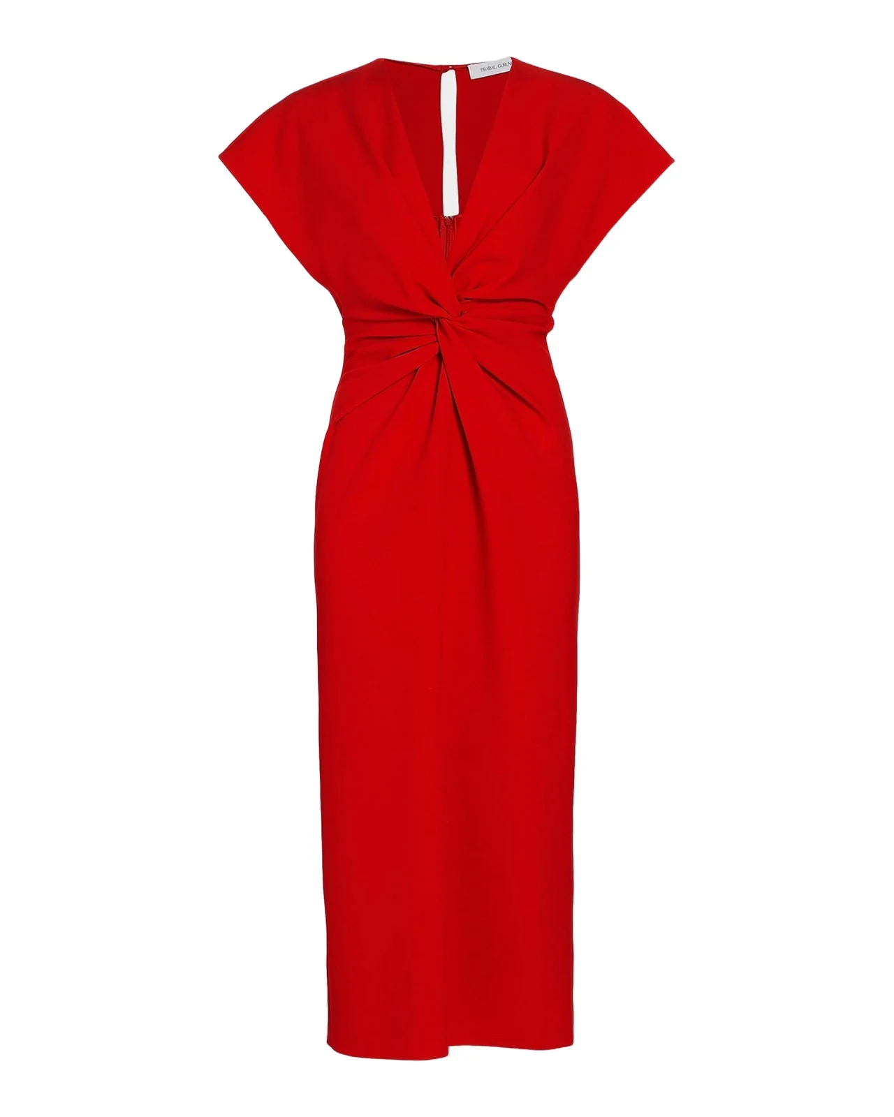 Jackie Twisted Cap-Sleeve Midi Dress