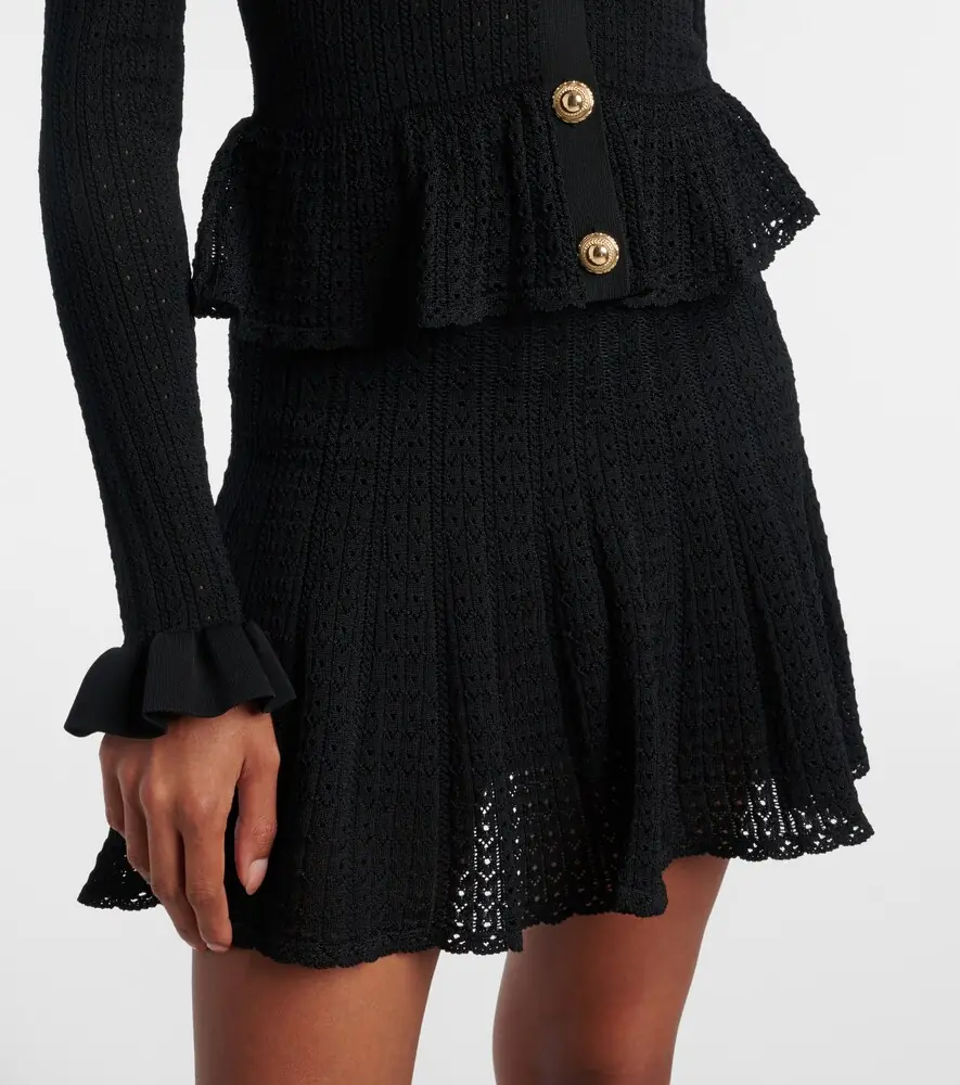 Self-Portrait Pointelle peplum minidress | Thumbnail 5 Self-Portrait Pointelle peplum minidress | Thumbnail 5