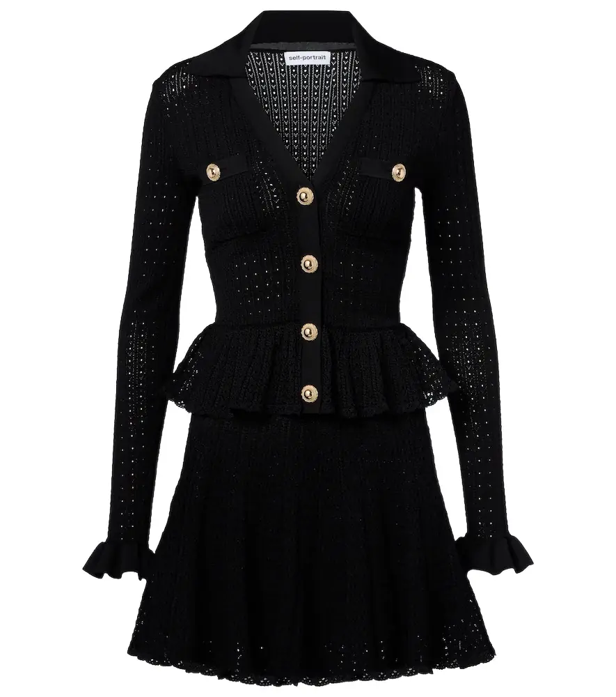 Pointelle peplum minidress Pointelle peplum minidress