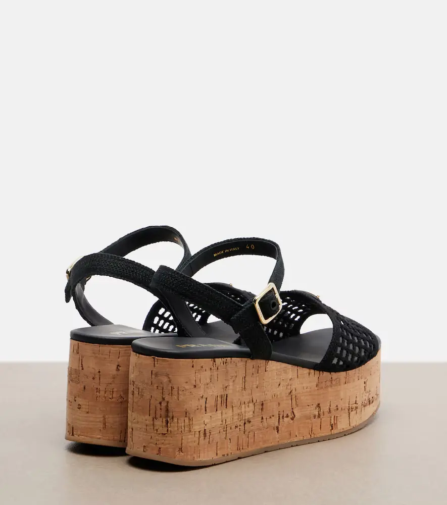 Prada Crochet wedge sandals | Thumbnail 3 Prada Crochet wedge sandals | Thumbnail 3
