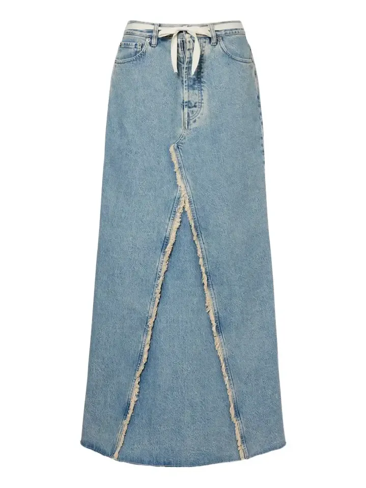 Frayed denim maxi skirt Frayed denim maxi skirt