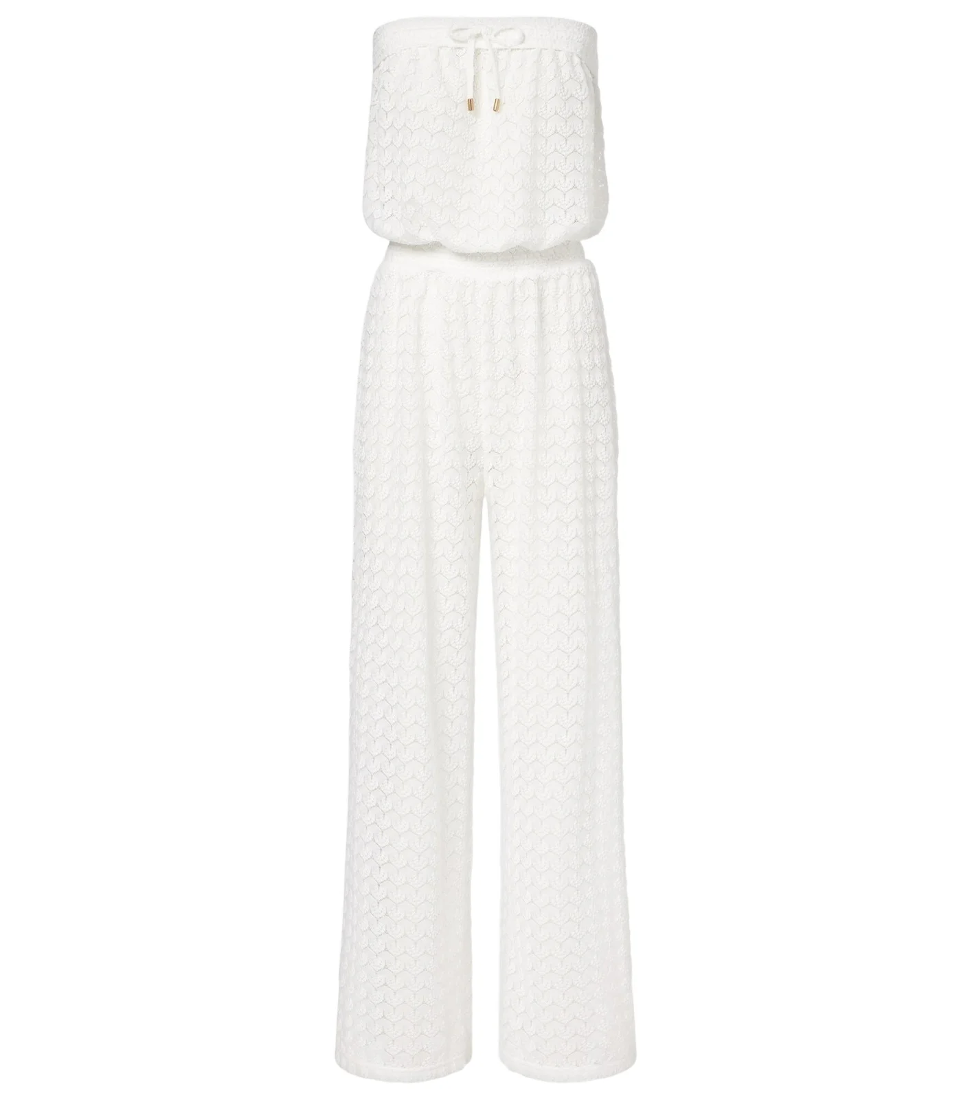 Viv sheer pointelle cotton-blend jumpsuit