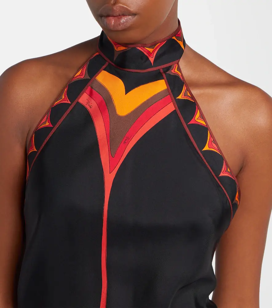 PUCCI Fari asymmetric silk twill midi dress | Thumbnail 2 PUCCI Fari asymmetric silk twill midi dress | Thumbnail 2