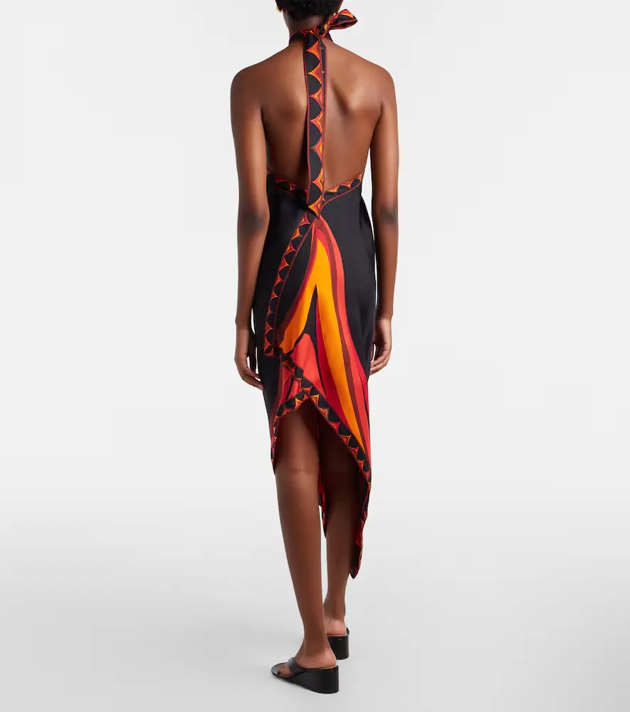 PUCCI Fari asymmetric silk twill midi dress | Thumbnail 5 PUCCI Fari asymmetric silk twill midi dress | Thumbnail 5