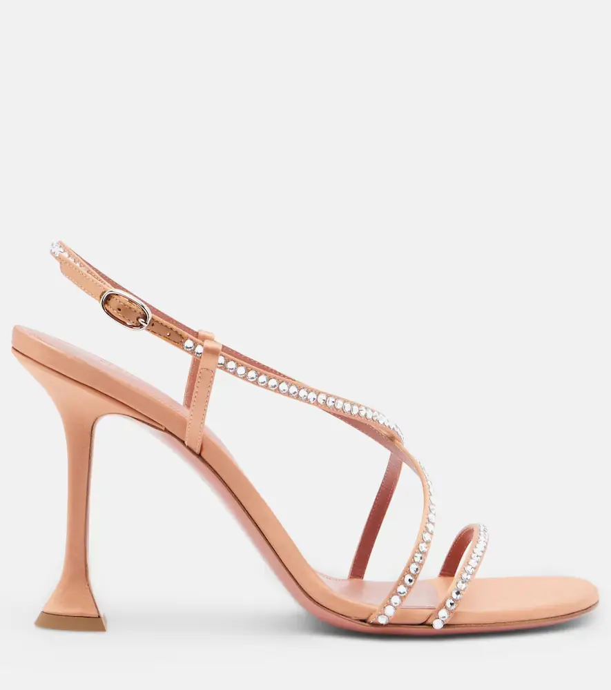 Amina Muaddi Sally crystal-embellished satin sandals | Thumbnail 2
