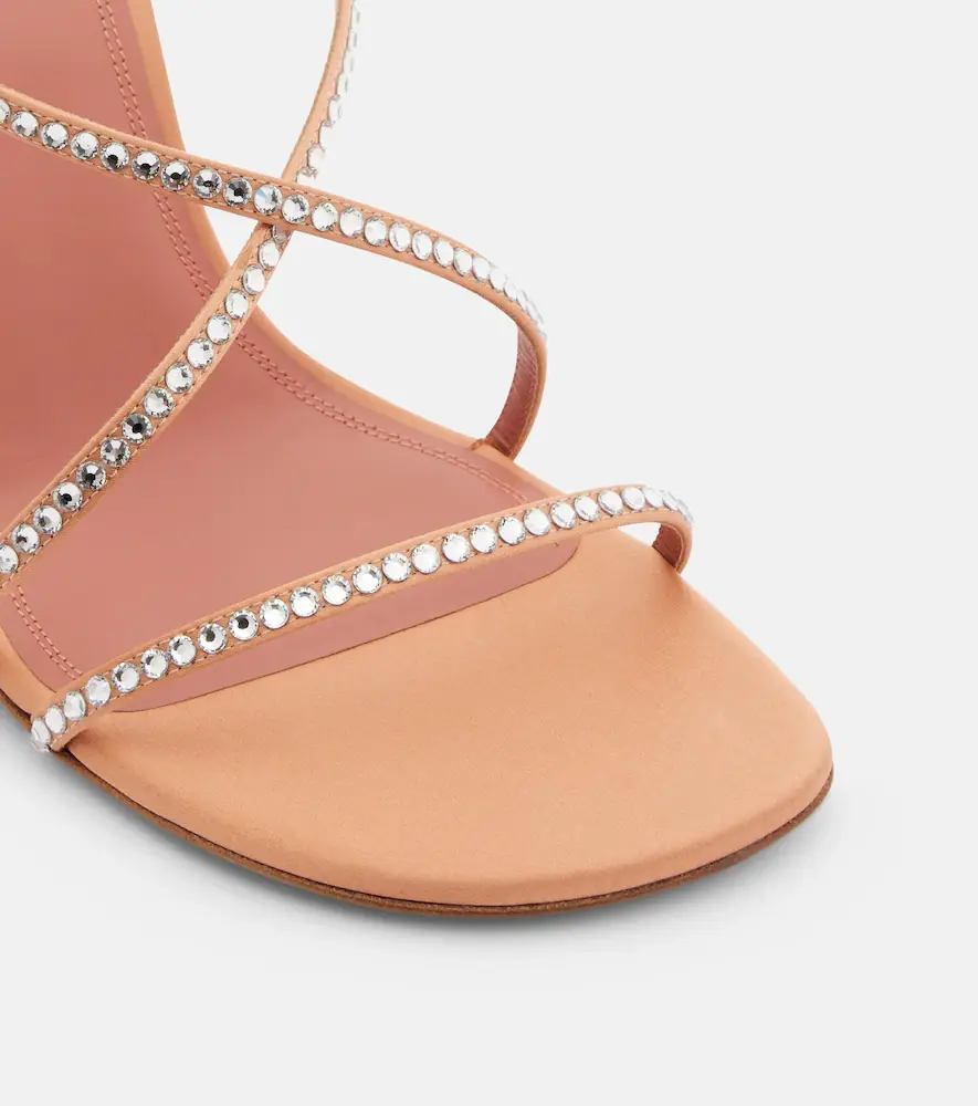 Amina Muaddi Sally crystal-embellished satin sandals | Thumbnail 3