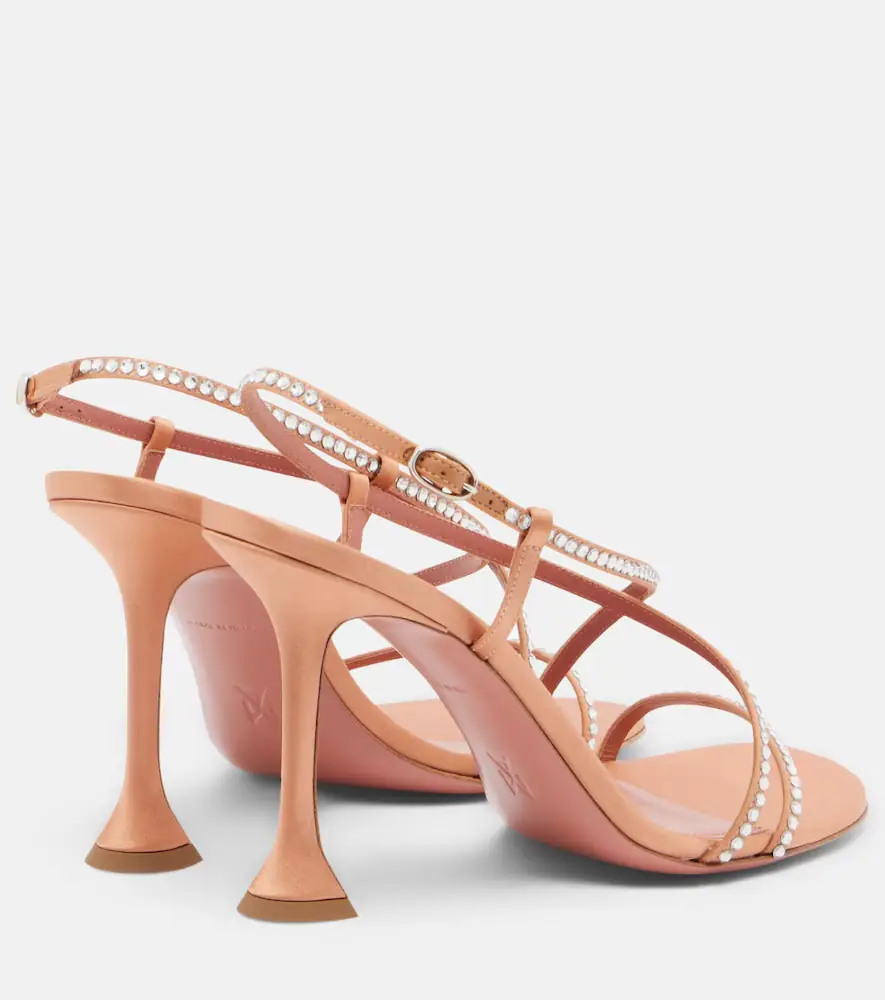 Amina Muaddi Sally crystal-embellished satin sandals | Thumbnail 4