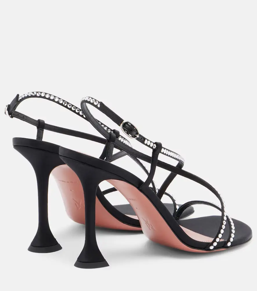 Amina Muaddi Sally crystal-embellished satin sandals | Thumbnail 3 Amina Muaddi Sally crystal-embellished satin sandals | Thumbnail 3
