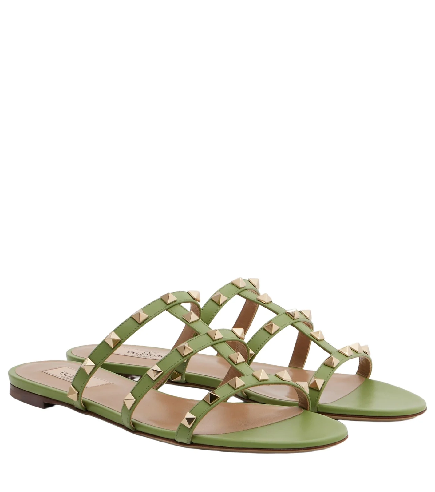 Rockstud leather sandals