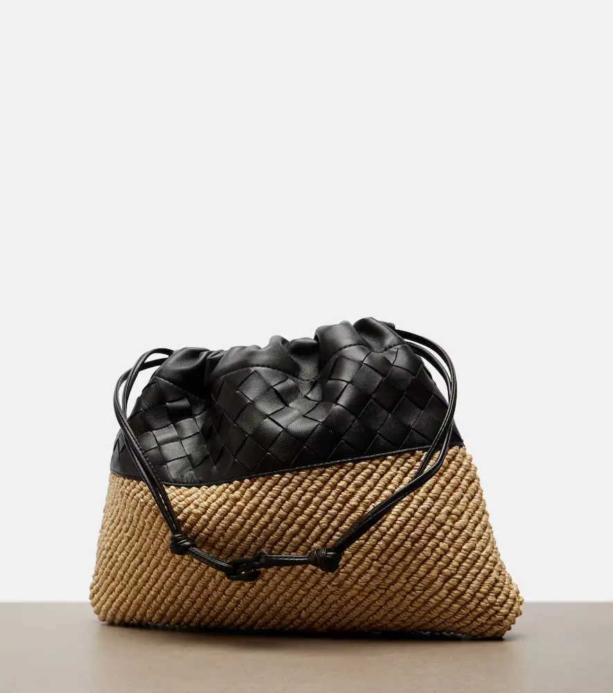 Bottega Veneta Dustbag Small raffia and leather pouch | Thumbnail 4