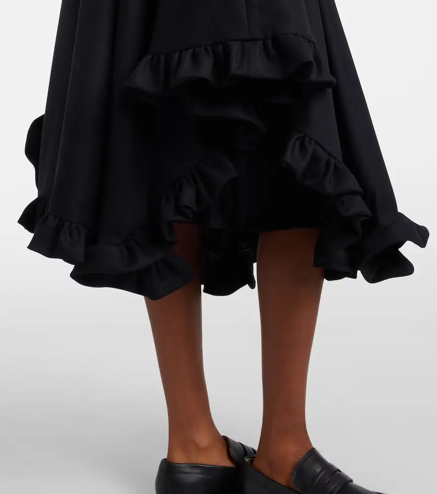 Noir Kei Ninomiya Ruffled tiered wool midi skirt | Thumbnail 3 Noir Kei Ninomiya Ruffled tiered wool midi skirt | Thumbnail 3