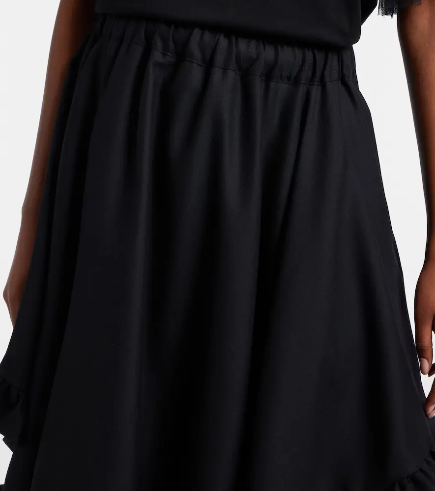 Noir Kei Ninomiya Ruffled tiered wool midi skirt | Thumbnail 4 Noir Kei Ninomiya Ruffled tiered wool midi skirt | Thumbnail 4