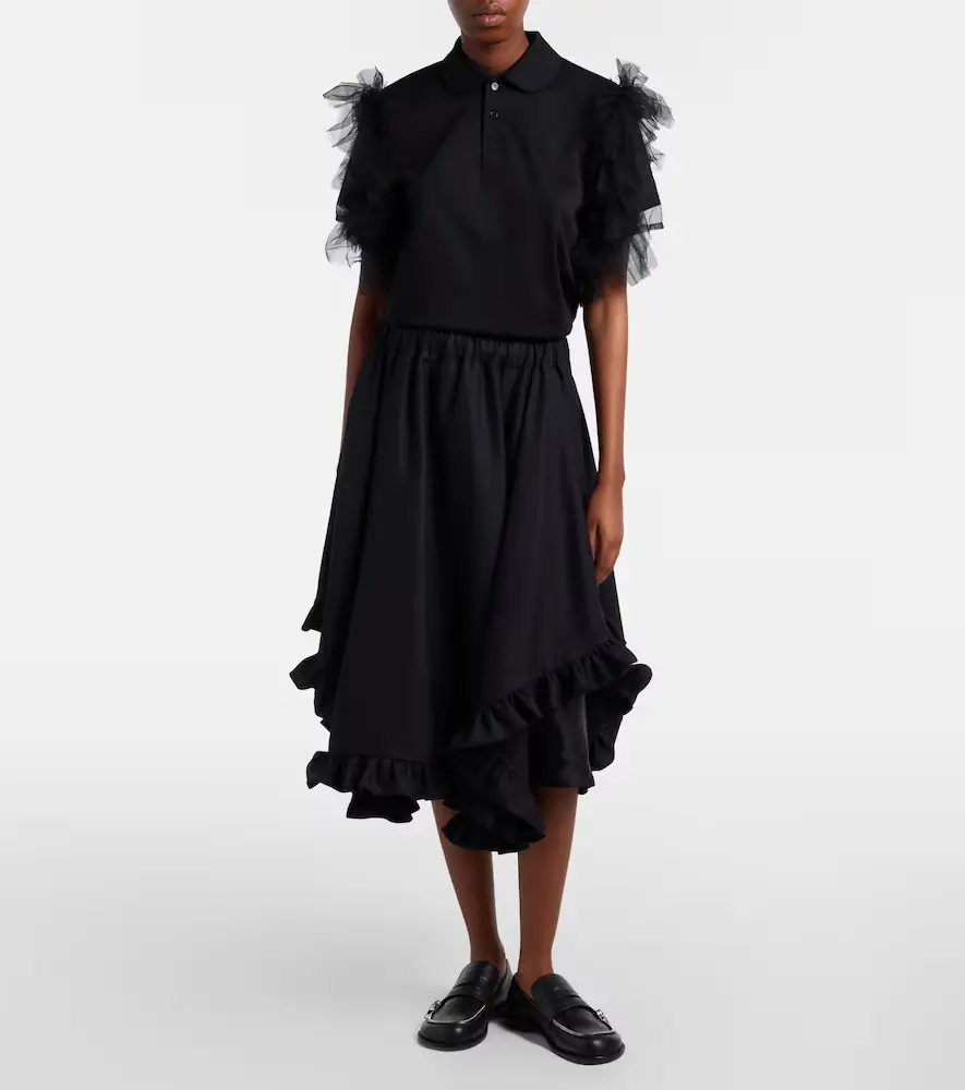 Noir Kei Ninomiya Ruffled tiered wool midi skirt | Thumbnail 5 Noir Kei Ninomiya Ruffled tiered wool midi skirt | Thumbnail 5
