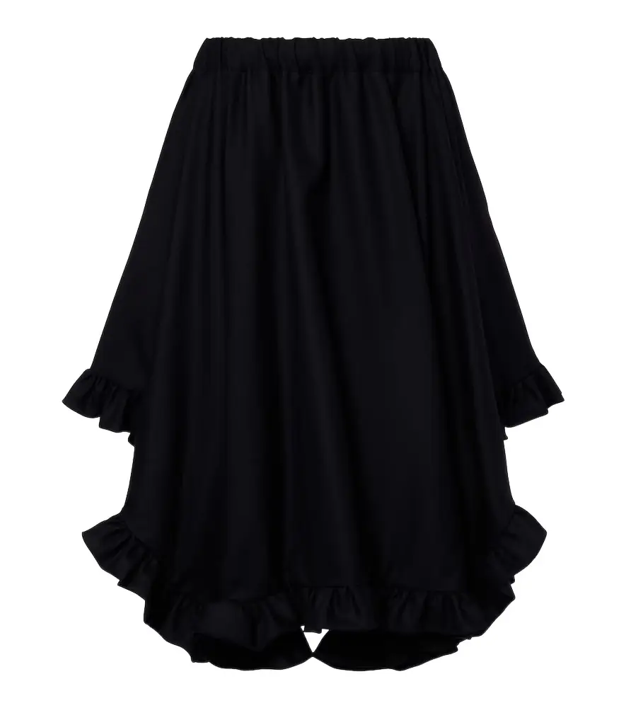 Ruffled tiered wool midi skirt Ruffled tiered wool midi skirt
