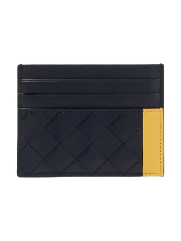 Intrecciato leather card holder